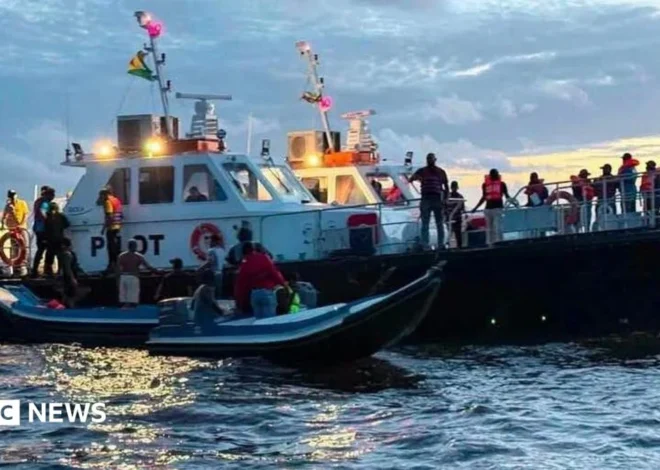 Ferry carrying 133 passengers and crew sinks off Guyana coast
